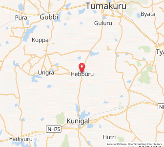 Map of Hebbur, Karnataka