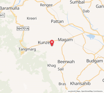 Map of Hing, Kashmir