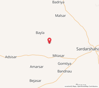 Map of Hirasar, Rajasthan