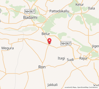 Map of Hirehal, Karnataka