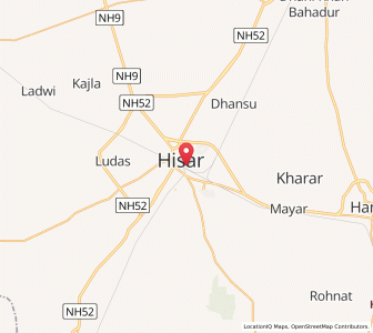 Map of Hisar, Haryana