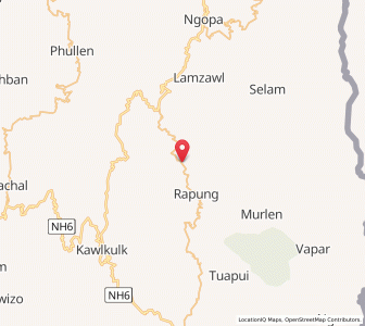 Map of Hmawngzawl, Mizoram