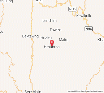 Map of Hmuntha, Mizoram