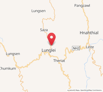 Map of Hnahthial, Mizoram