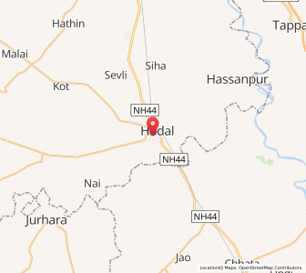 Map of Hodal, Haryana