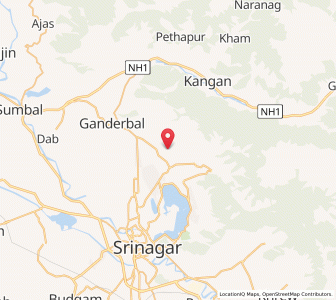 Map of Hodura, Kashmir