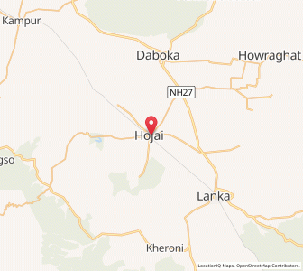 Map of Hojai, Assam