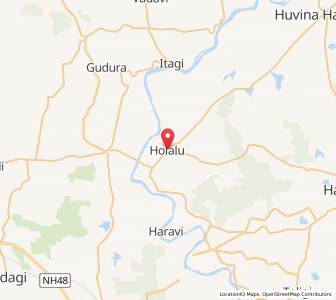 Map of Holalu, Karnataka
