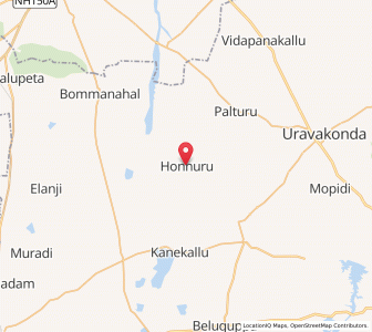 Map of Honnuru, Andhra Pradesh