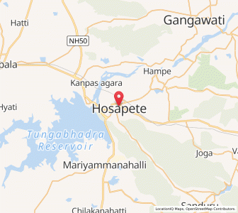 Map of Hospet, Karnataka