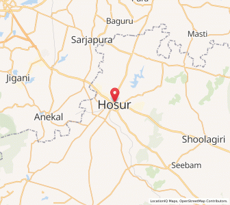 Map of Hosur, Karnataka