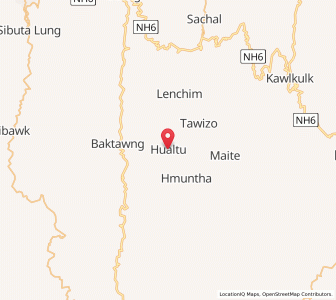 Map of Hualtu, Mizoram