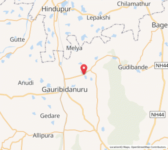 Map of Huduguru, Karnataka