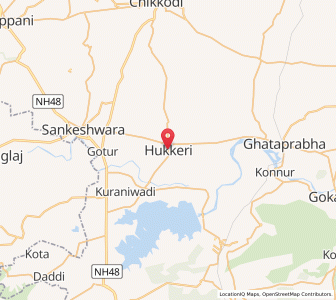 Map of Hukeri, Karnataka