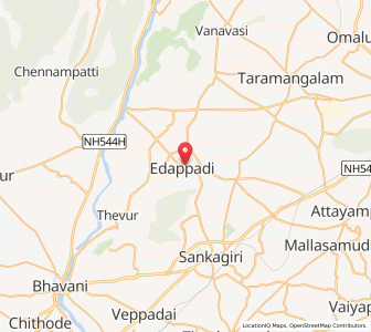Map of Idappadi, Tamil Nadu