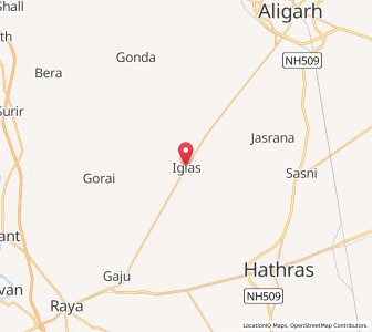 Map of Iglas, Uttar Pradesh