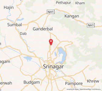 Map of Ilahibagh, Kashmir