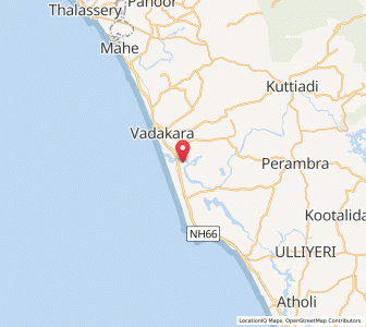 Map of Iringal, Kerala