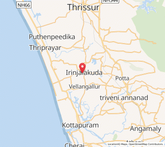 Map of Irinjalakuda, Kerala