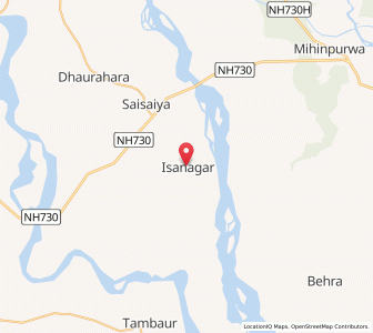 Map of Isanagar, Uttar Pradesh