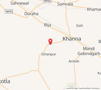 Map of Isaru Khurd, Punjab