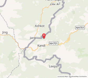 Map of Jabbean, Kashmir