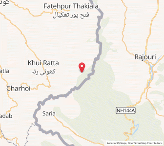 Map of Jabboran, Kashmir