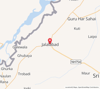 Map of Jalālābād, Punjab