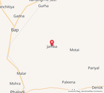 Map of Jambo, Rajasthan
