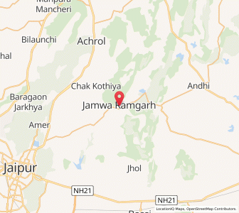 Map of Jamwa Ramgarh, Rajasthan