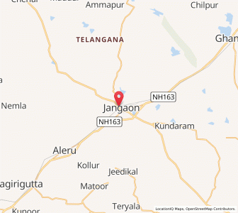 Map of Jangaon, Andhra Pradesh