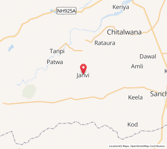 Map of Janvi, Rajasthan