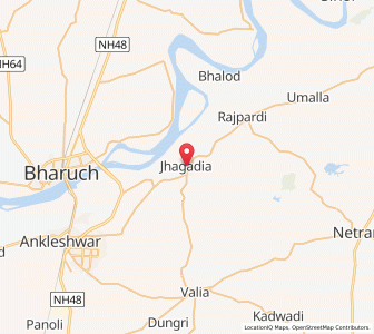 Map of Jhagadia, Gujarat