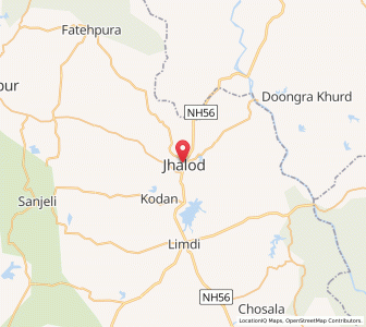 Map of Jhalod, Gujarat
