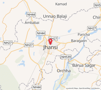 Map of Jhansi, Uttar Pradesh