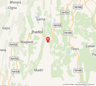 Map of Jharol, Rajasthan