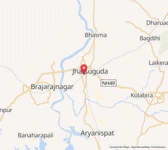Map of Jharsuguda, Odisha