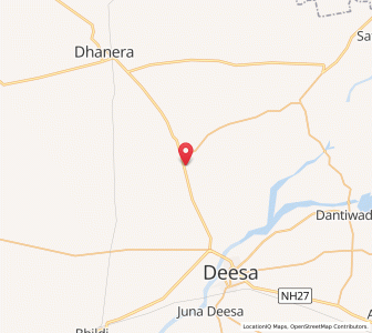 Map of Jherda, Gujarat