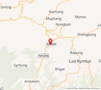 Map of Jowai, Meghalaya