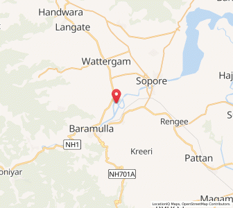 Map of Juhom, Kashmir