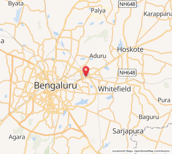 Map of K R Puram, Karnataka