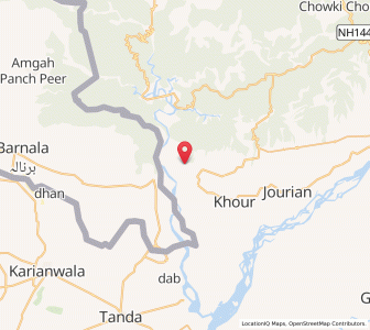 Map of Kachradin, Kashmir