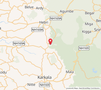Map of Kadah, Karnataka
