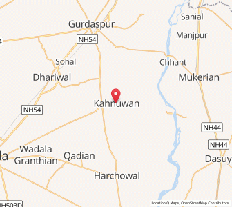 Map of Kahnuwan, Punjab