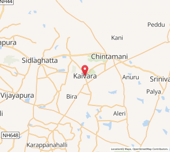 Map of Kaivar, Karnataka