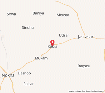 Map of Kakro, Rajasthan