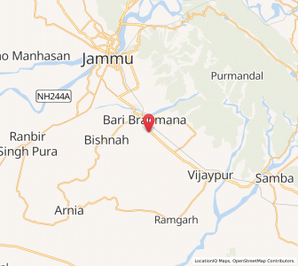 Map of Kali Bari, Kashmir