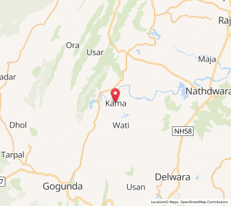 Map of Kama, Rajasthan