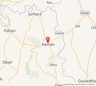Map of Kaman, Rajasthan