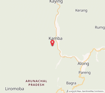 Map of Kambang, Arunachal Pradesh